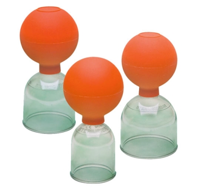 Schröpfgläser aus Acrylglas mit Saugball