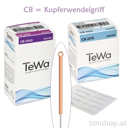 TeWa CB Akupunkturnadeln mit Kupferwendelgriff